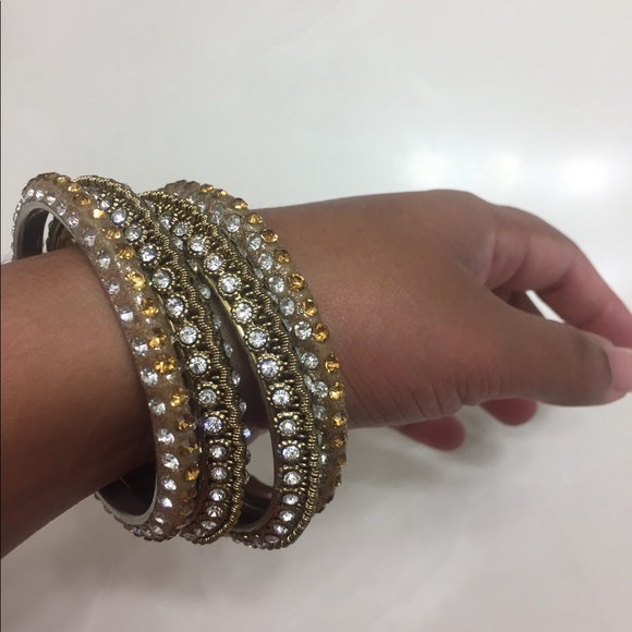 Indian Pakistani stone bangles jewelry - Picture 4 of 7